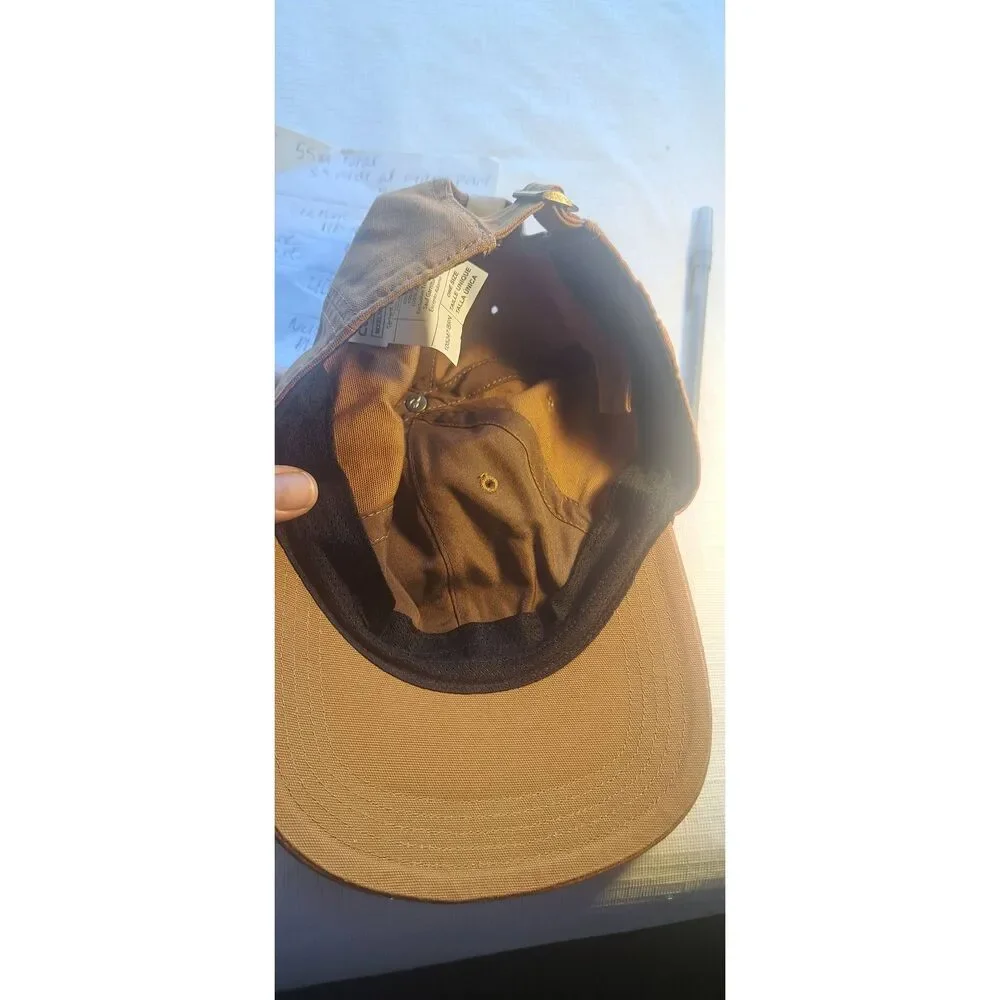 Carhartt Brown Canvas Strapback Hat One Size Embroidered Logo Workwear Cap